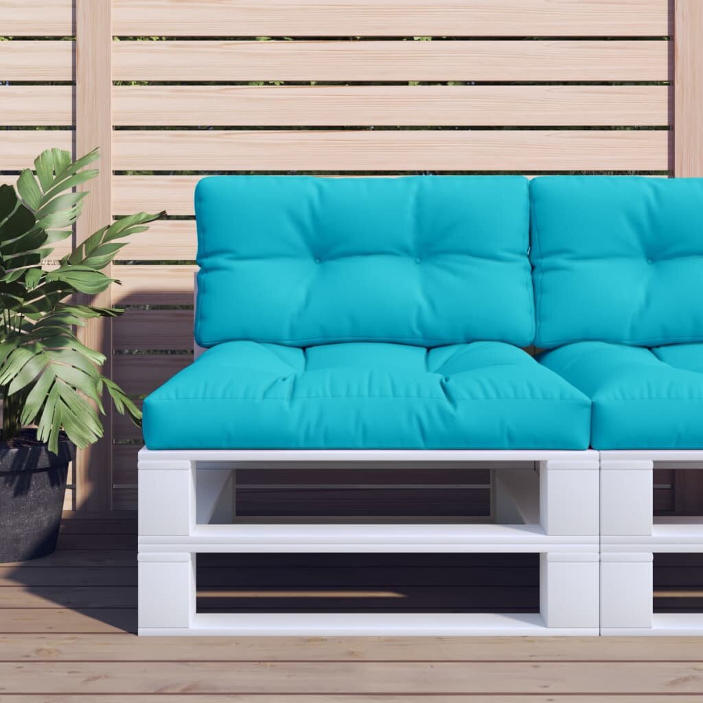 vidaXL Палетна възглавница тюркоаз 70x40x12 см текстил