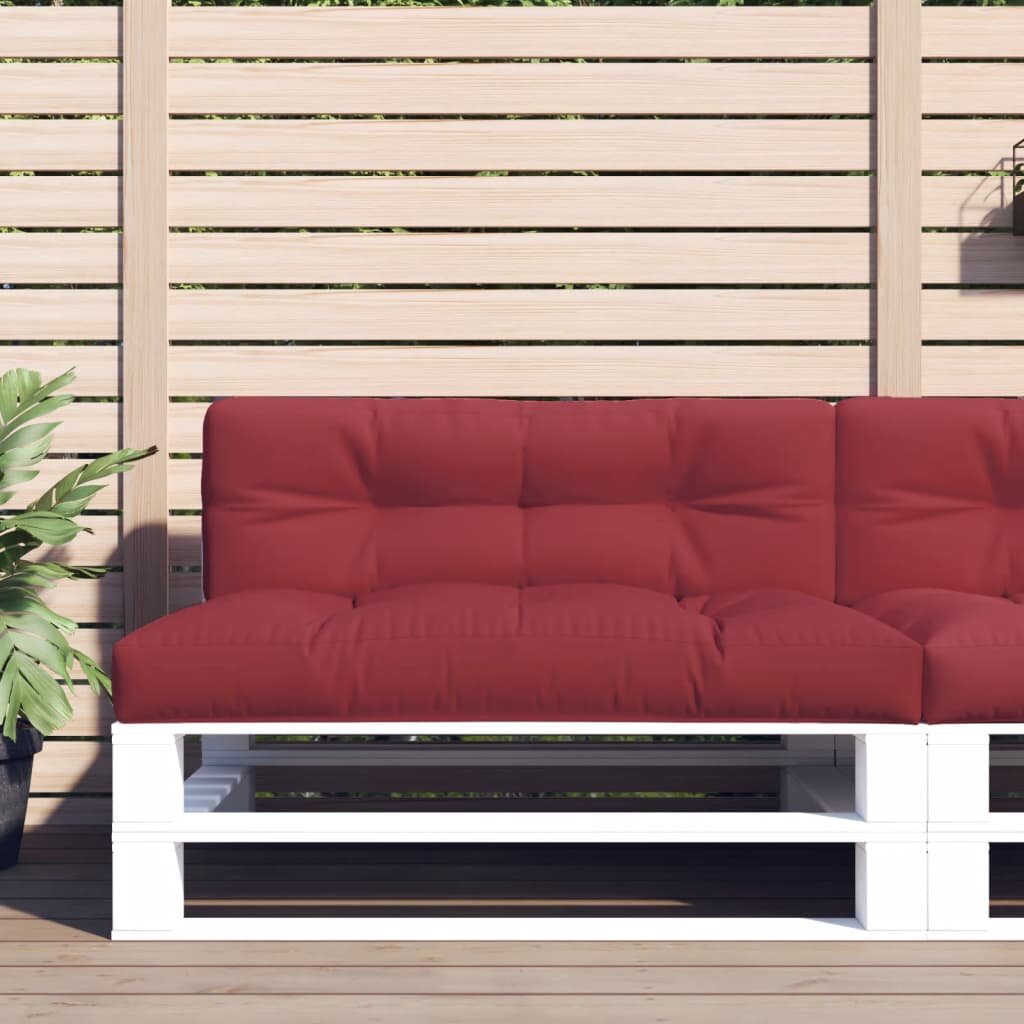 vidaXL Палетна възглавница виненочервена 120x40x12 см текстил