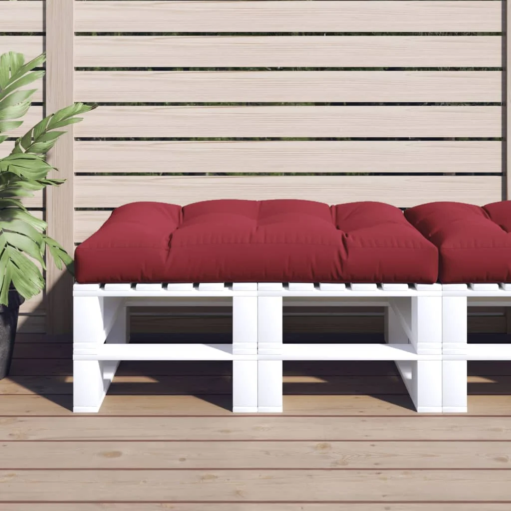 vidaXL Палетна възглавница виненочервена 120x80x12 см текстил