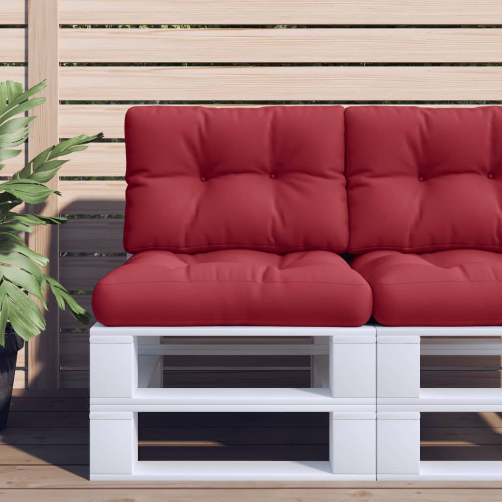 vidaXL Палетна възглавница виненочервена 50x40x12 см текстил