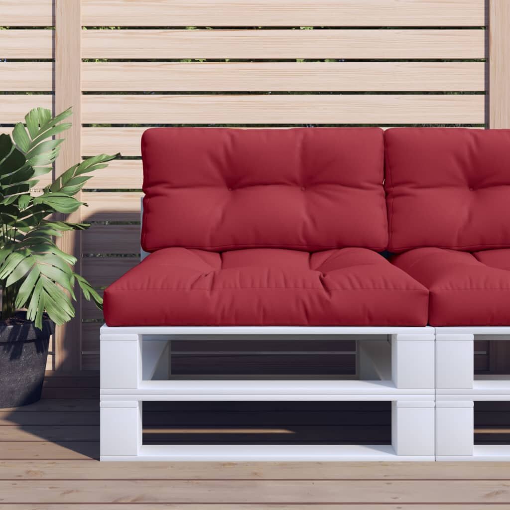 vidaXL Палетна възглавница виненочервена 80x40x12 см текстил