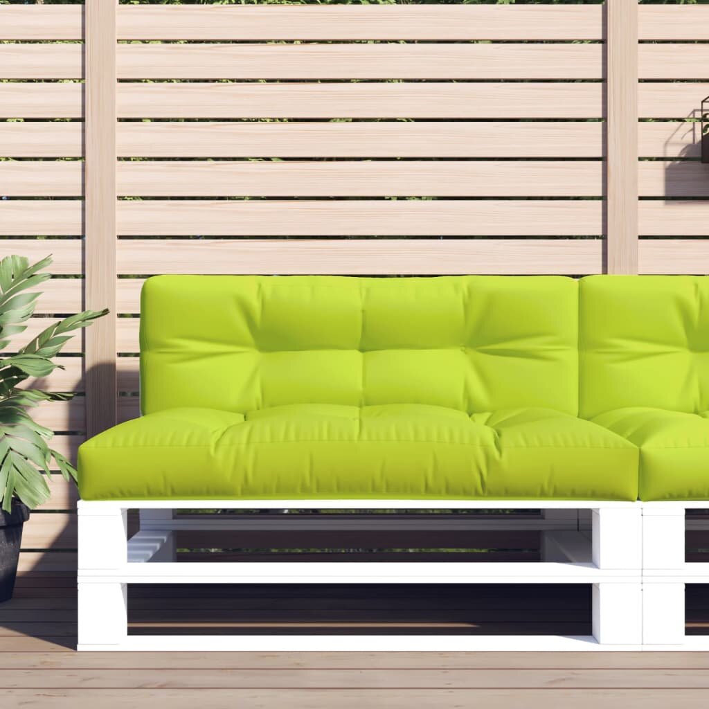 vidaXL Палетна възглавница яркозелена 120x40x12 см текстил