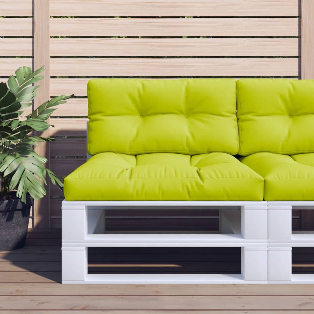 vidaXL Палетна възглавница яркозелена 80x40x12 см текстил