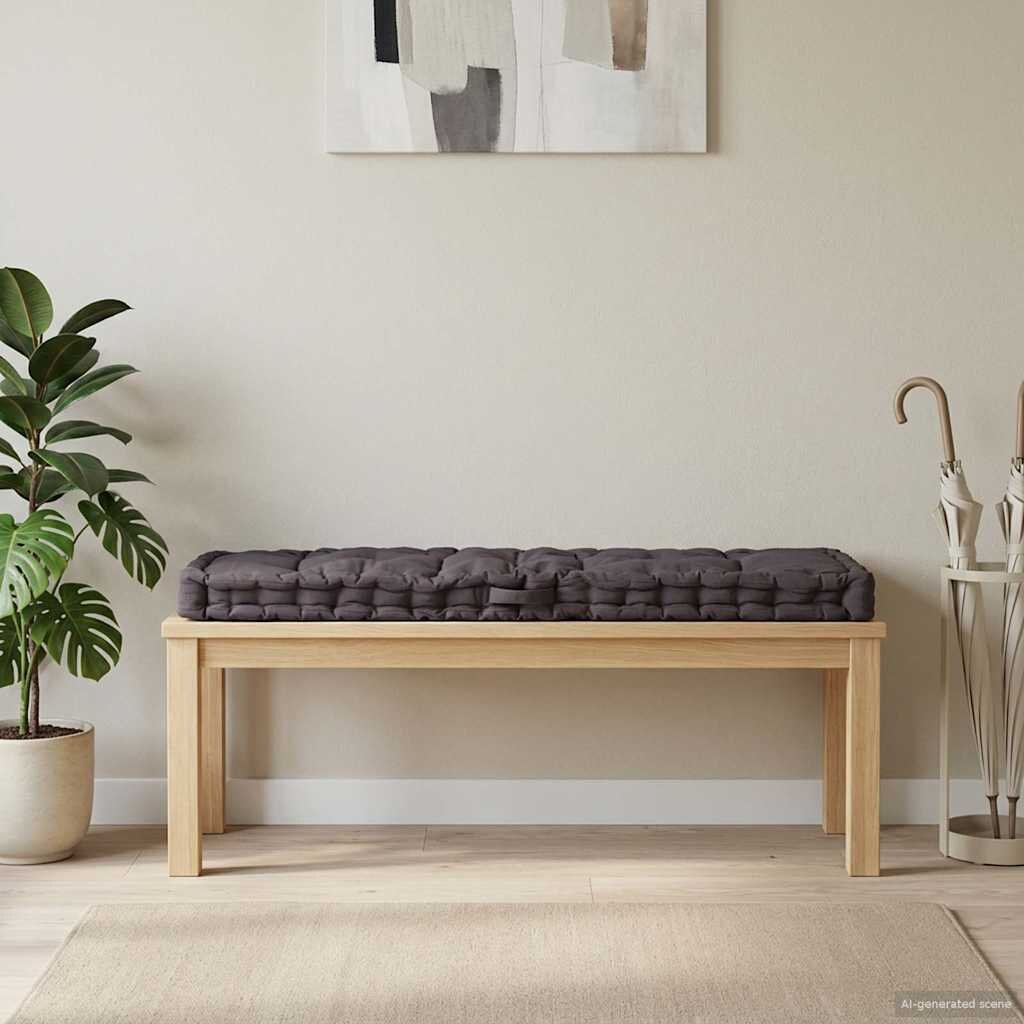 vidaXL Палетна възглавница за под памук 120x40x7 см антрацит
