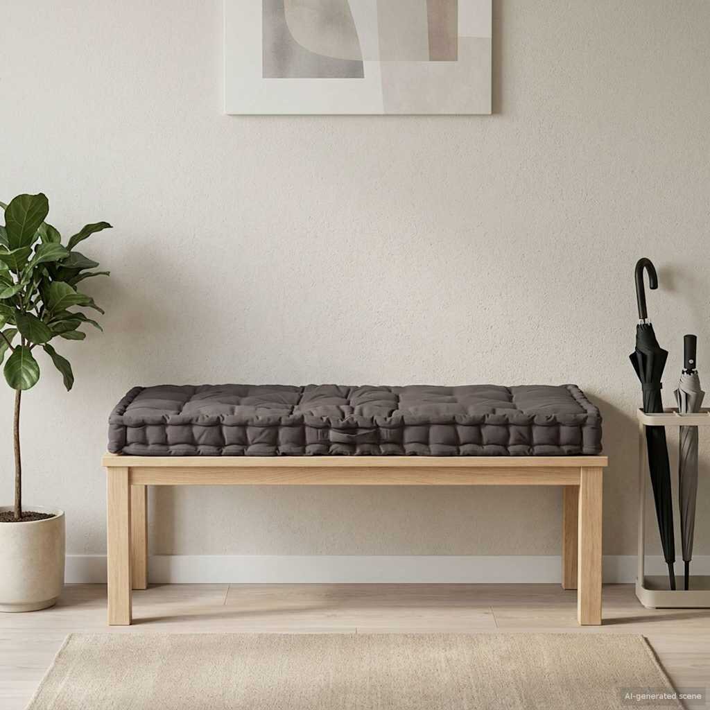 vidaXL Палетна възглавница за под памук 120x80x10 см антрацит