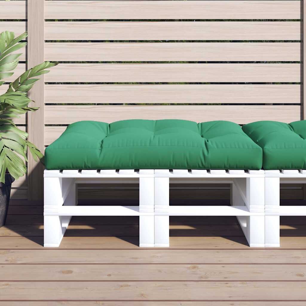 vidaXL Палетна възглавница зелена 120x80x12 см текстил