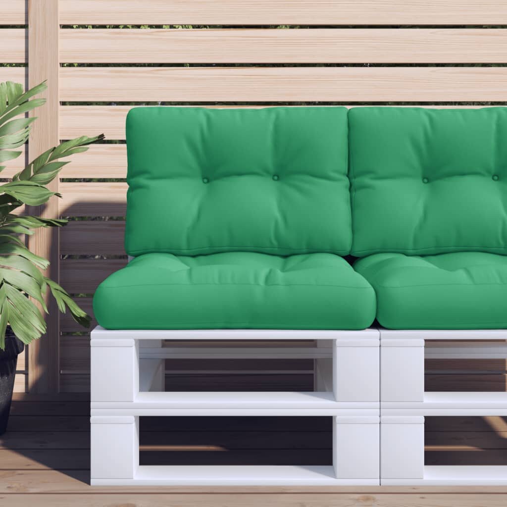 vidaXL Палетна възглавница зелена 50x40x12 см текстил