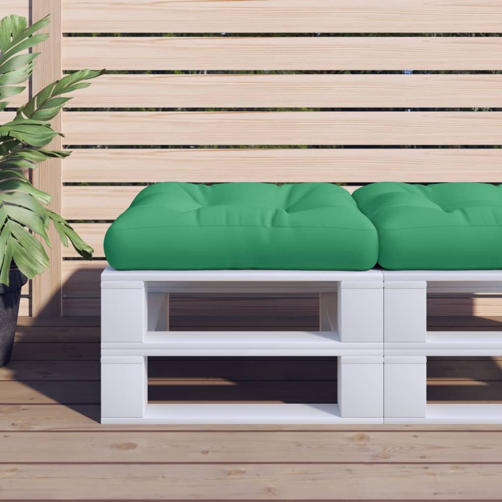 vidaXL Палетна възглавница зелена 50x50x12 см текстил