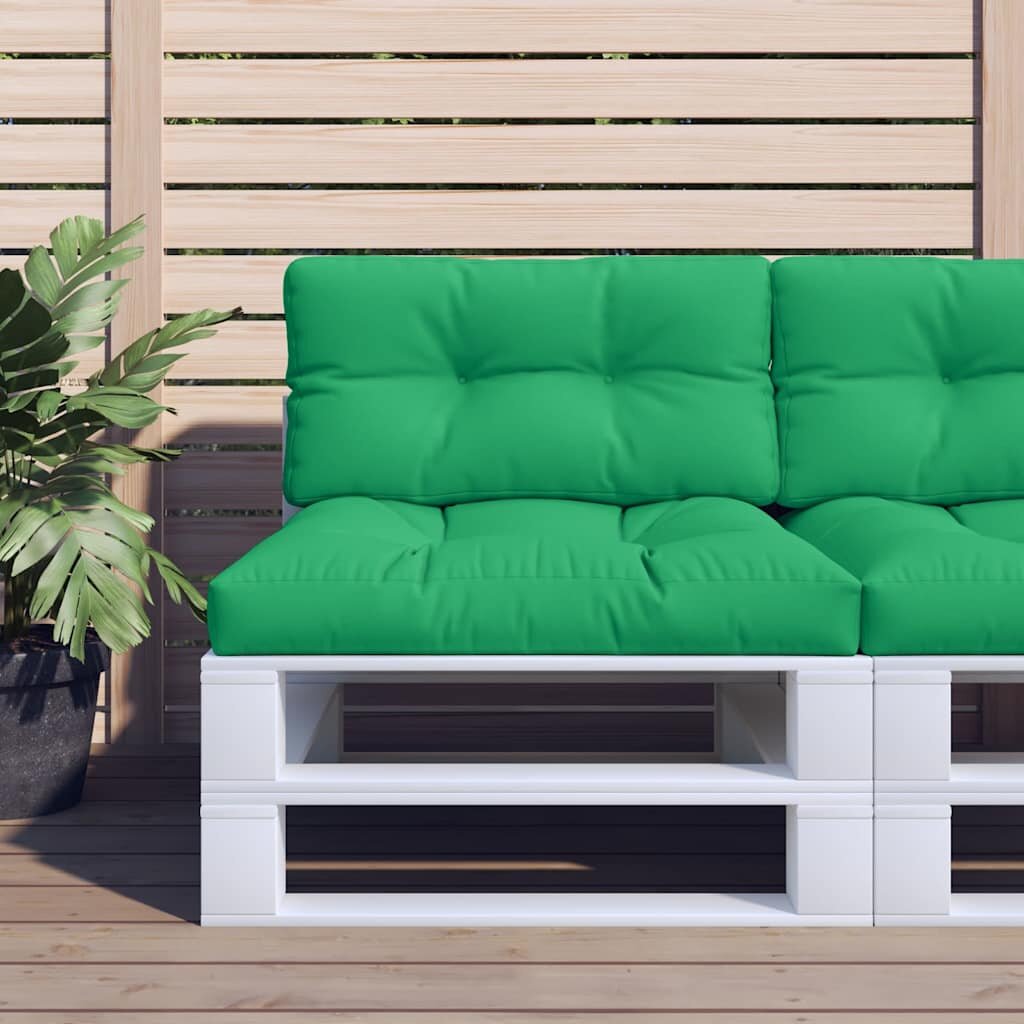 vidaXL Палетна възглавница зелена 80x40x12 см текстил