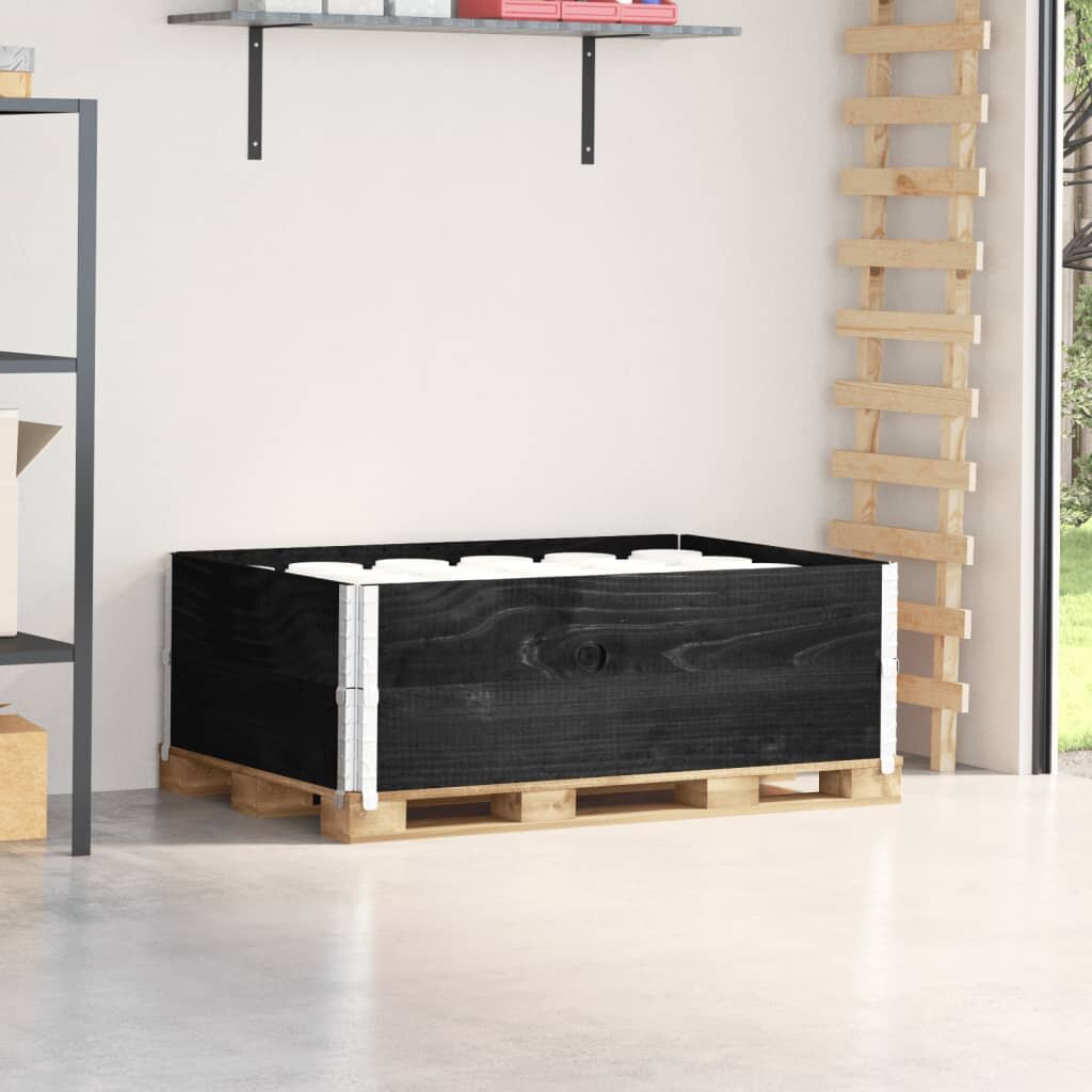 vidaXL Палетни страници черно 2 бр 120x80 см борова дървесина масив
