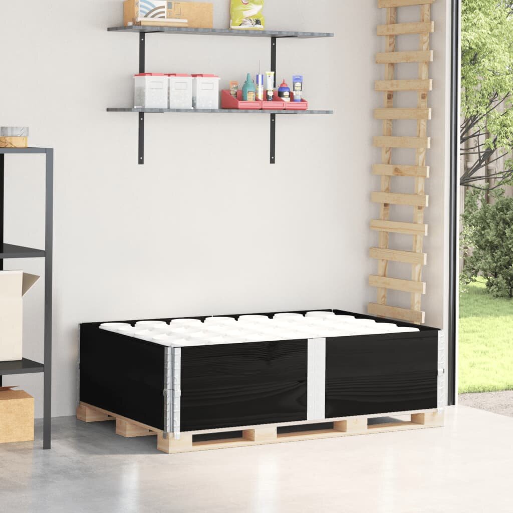 vidaXL Палетни страници черно 2 бр 150x100 см борова дървесина масив