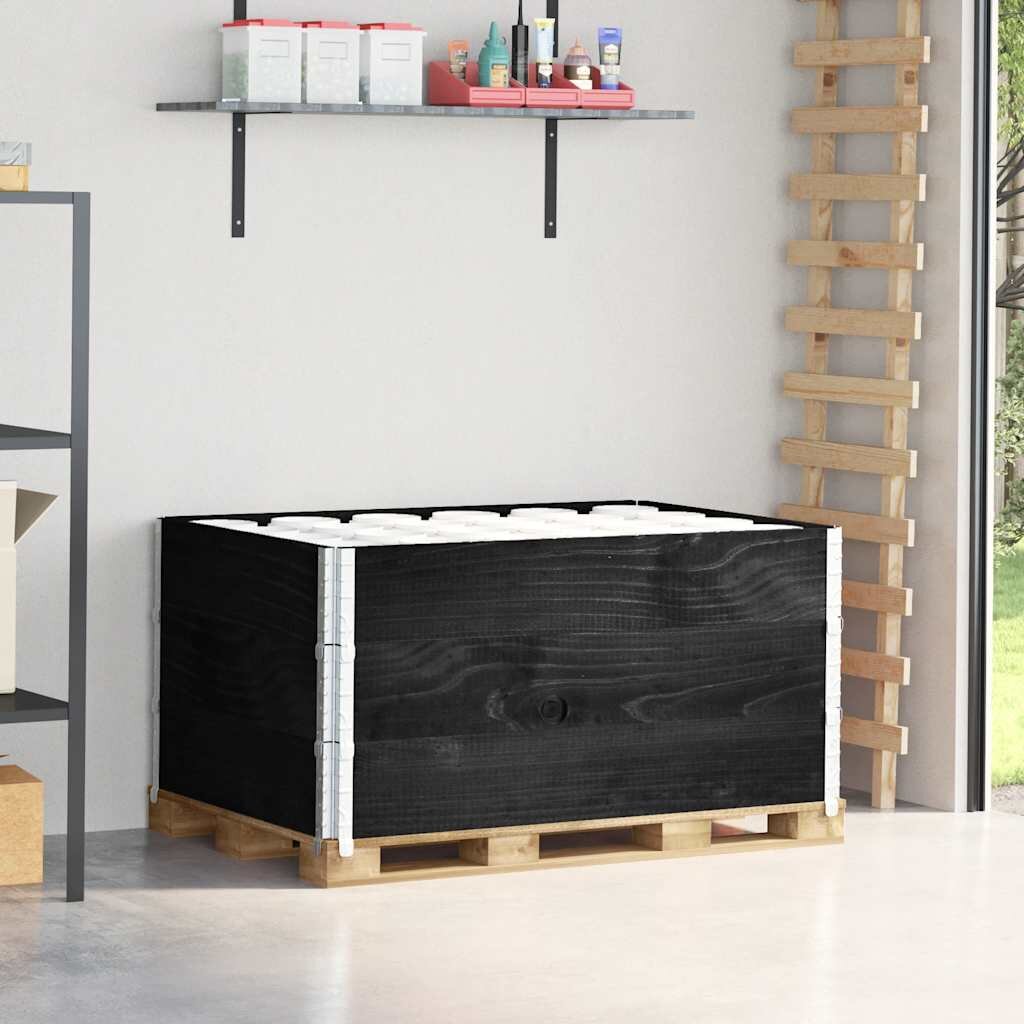 vidaXL Палетни страници черно 3 бр 120x80 см борова дървесина масив