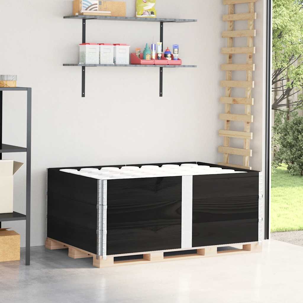 vidaXL Палетни страници черно 3 бр 150x100 см борова дървесина масив