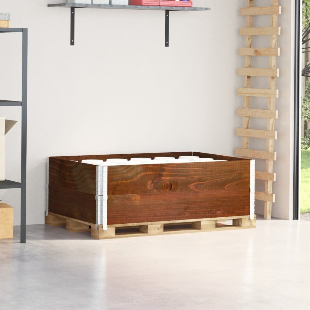 vidaXL Палетни страници кафяв 2 бр 120x80см борова дървесина масив