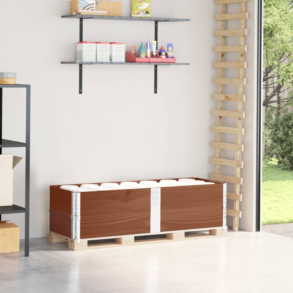 vidaXL Палетни страници кафяв 2 бр 150x50см борова дървесина масив