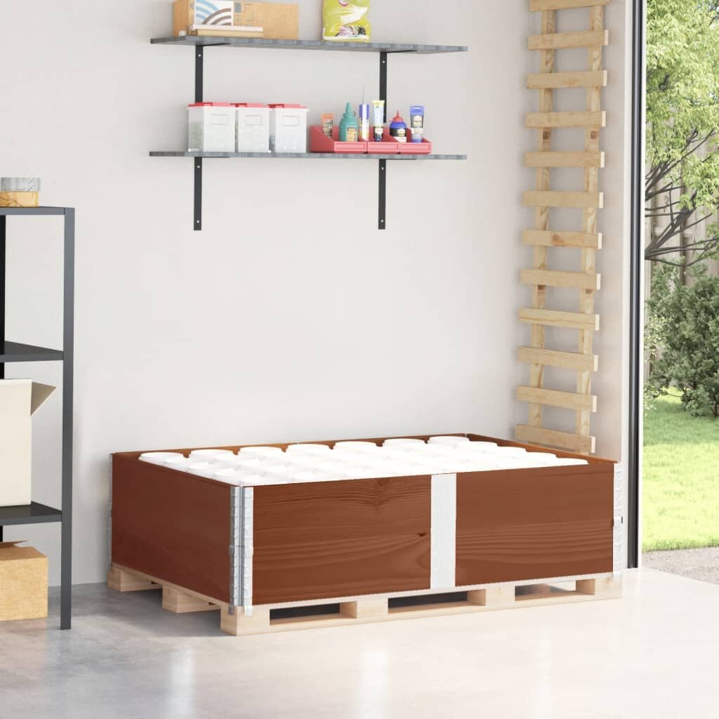 vidaXL Палетни страници кафяв 2бр 150x100см борова дървесина масив