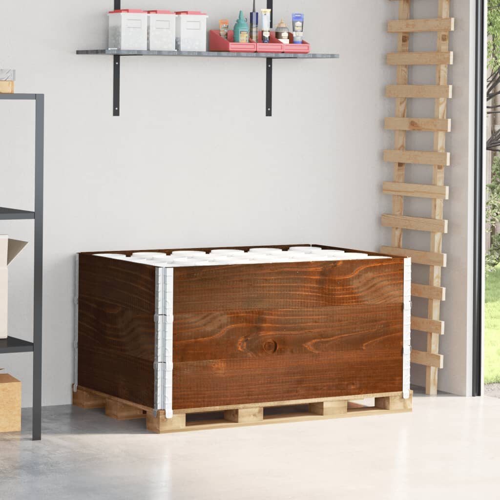 vidaXL Палетни страници кафяв 3 бр 120x80см борова дървесина масив