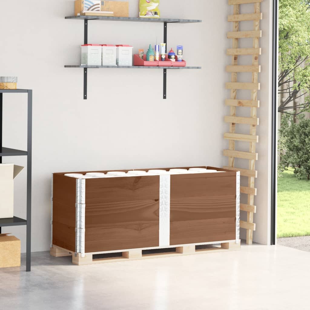 vidaXL Палетни страници кафяв 3 бр 150x50см борова дървесина масив
