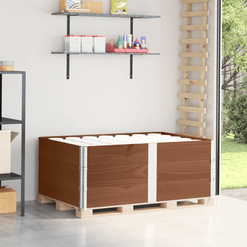 vidaXL Палетни страници кафяв 3бр 150x100см борова дървесина масив
