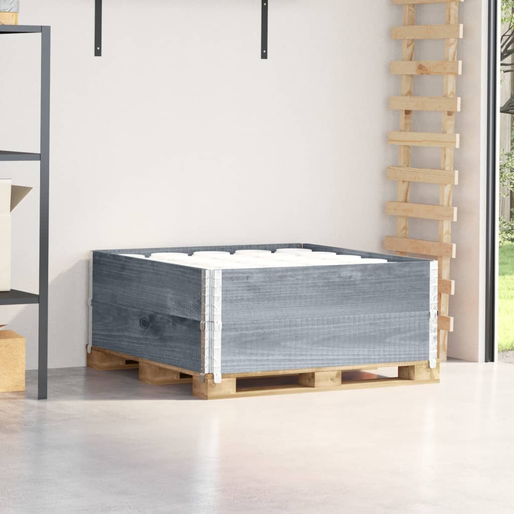 vidaXL Палетни страници сив 2 бр 100x100 см борова дървесина масив