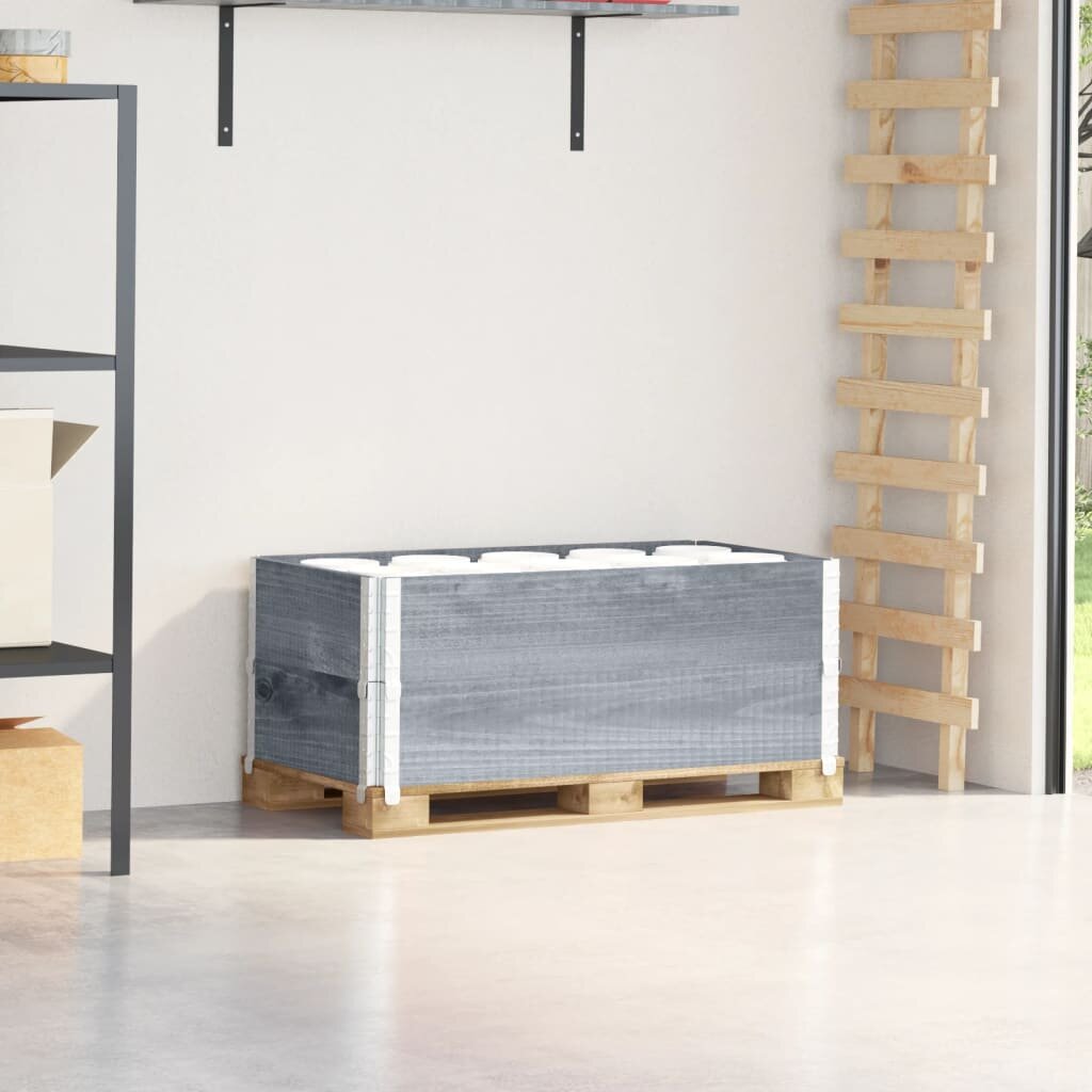 vidaXL Палетни страници сив 2 бр 100x50 см борова дървесина масив