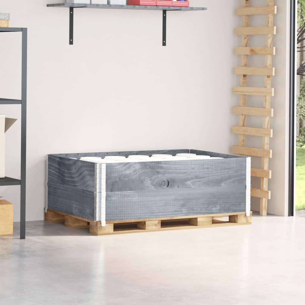 vidaXL Палетни страници сив 2 бр 120x80 см борова дървесина масив