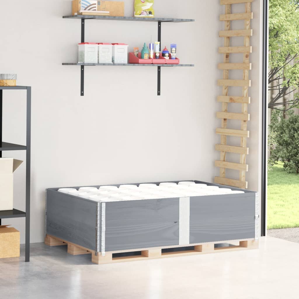 vidaXL Палетни страници сив 2 бр 150x100 см борова дървесина масив