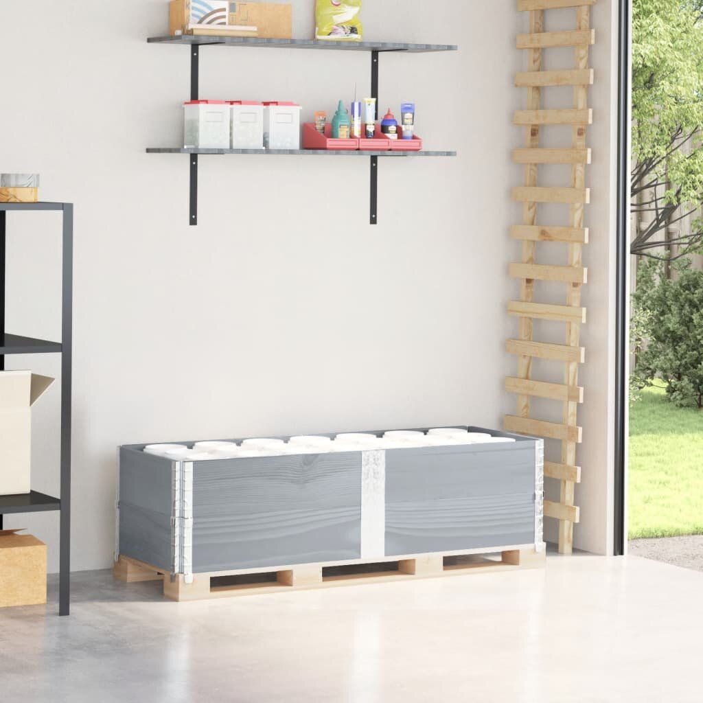 vidaXL Палетни страници сив 2 бр 150x50 см борова дървесина масив