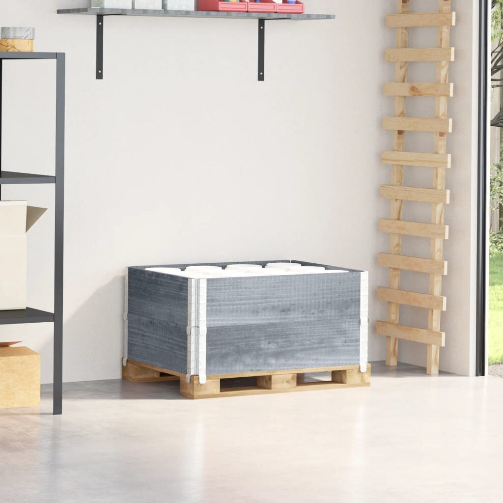 vidaXL Палетни страници сив 2 бр 80x60 см борова дървесина масив