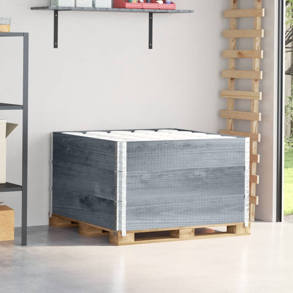 vidaXL Палетни страници сив 3 бр 100x100 см борова дървесина масив