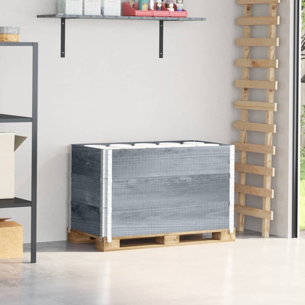 vidaXL Палетни страници сив 3 бр 100x50 см борова дървесина масив