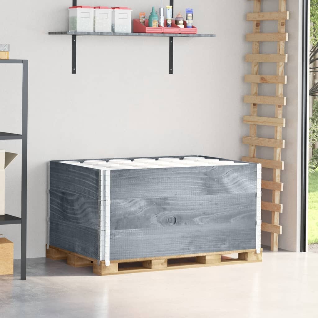 vidaXL Палетни страници сив 3 бр 120x80 см борова дървесина масив