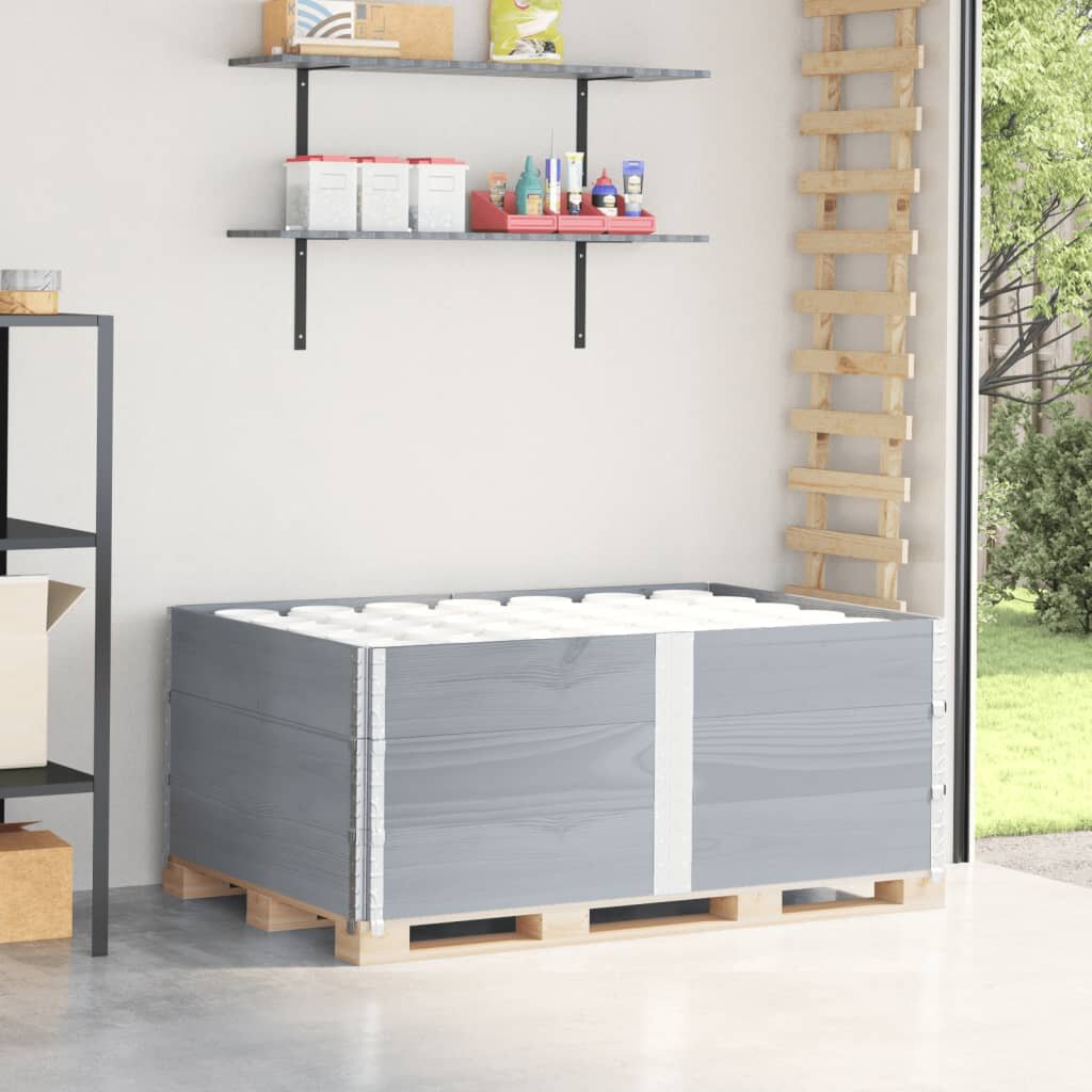 vidaXL Палетни страници сив 3 бр 150x100 см борова дървесина масив