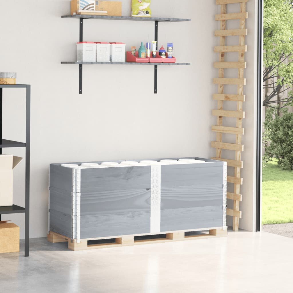 vidaXL Палетни страници сив 3 бр 150x50 см борова дървесина масив