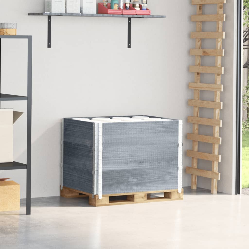 vidaXL Палетни страници сив 3 бр 80x60 см борова дървесина масив