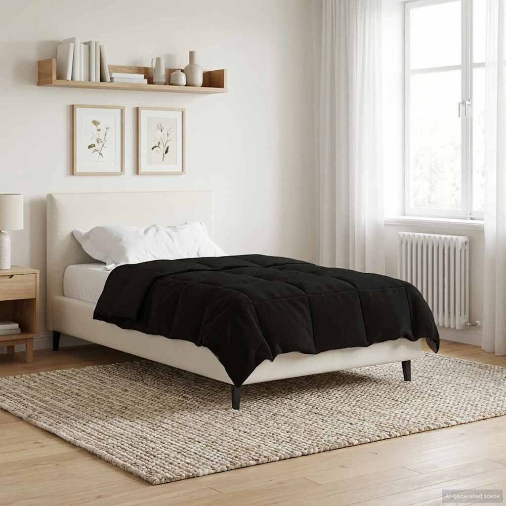 vidaXL Пълно годишно юрганче 135 x 200 cm 4 сезона Черно Дишащo
