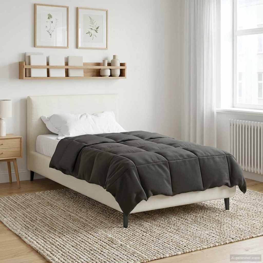 vidaXL Пълно годишно юрганче 140 x 220 cm 4 сезона Антрацит Дишащo