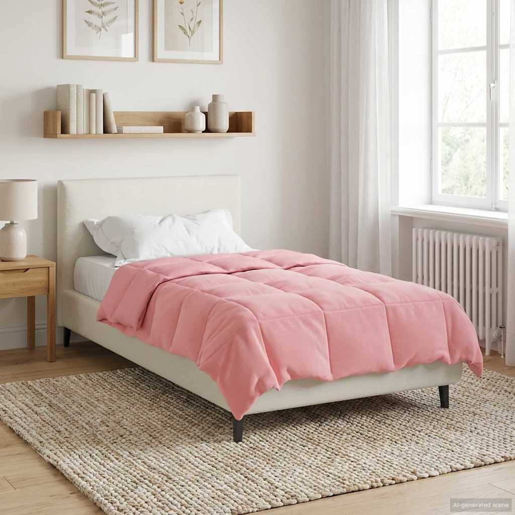 vidaXL Пълно годишно юрганче 155 x 220 cm 4 сезона Розово Дишащo