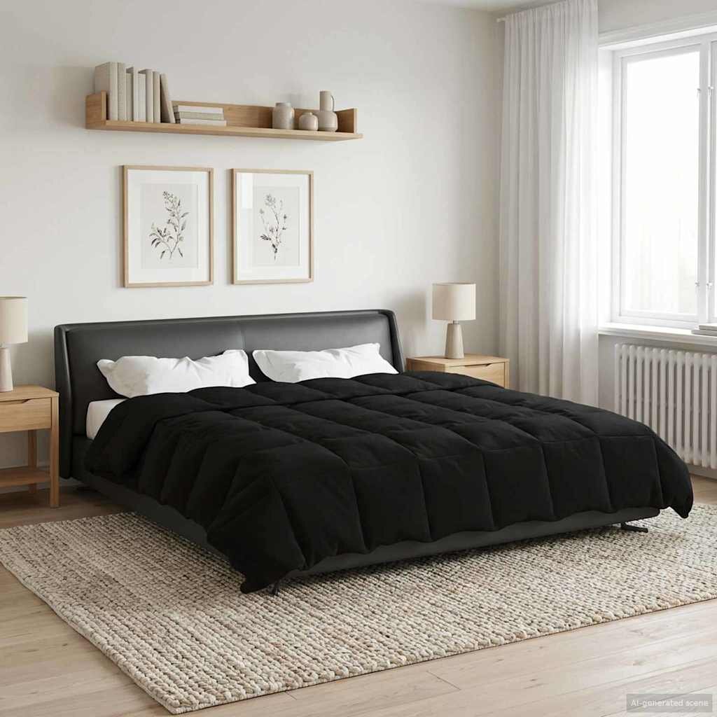 vidaXL Пълно годишно юрганче 200 x 220 cm 4 сезона Черно Дишащo