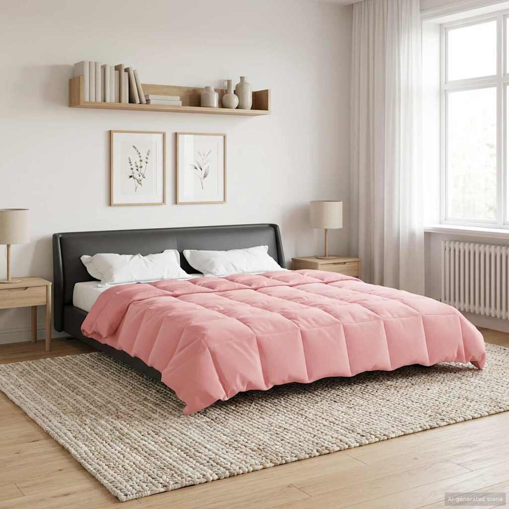 vidaXL Пълно годишно юрганче 200 x 220 cm 4 сезона Розово Дишащo
