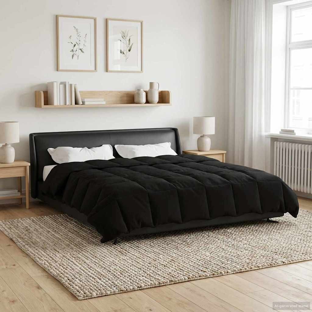 vidaXL Пълно годишно юрганче 200 x 240 cm 4 сезона Черно Дишащo