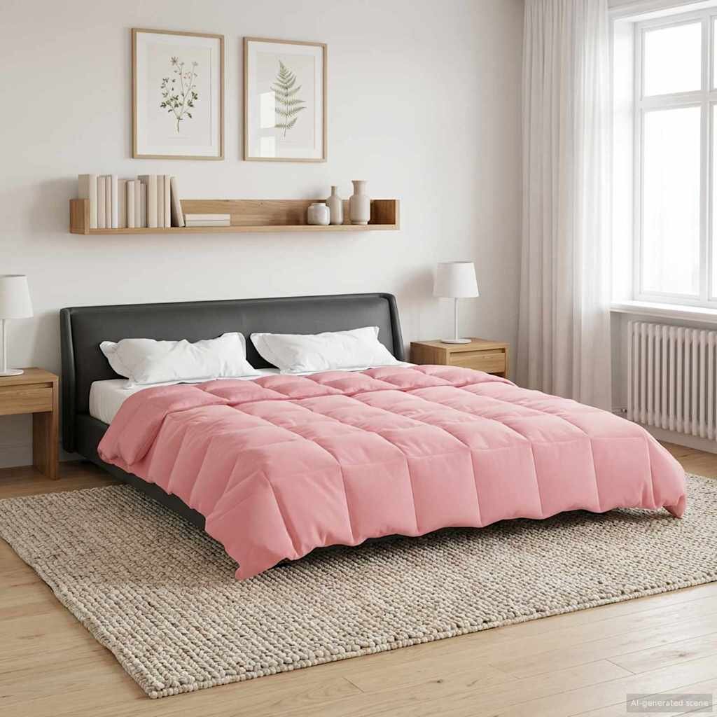 vidaXL Пълно годишно юрганче 200 x 240 cm 4 сезона Розово Дишащo