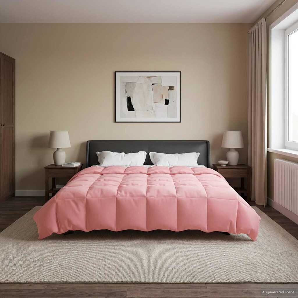 vidaXL Пълно годишно юрганче 220 x 240 cm 4 сезона Розово Дишащo