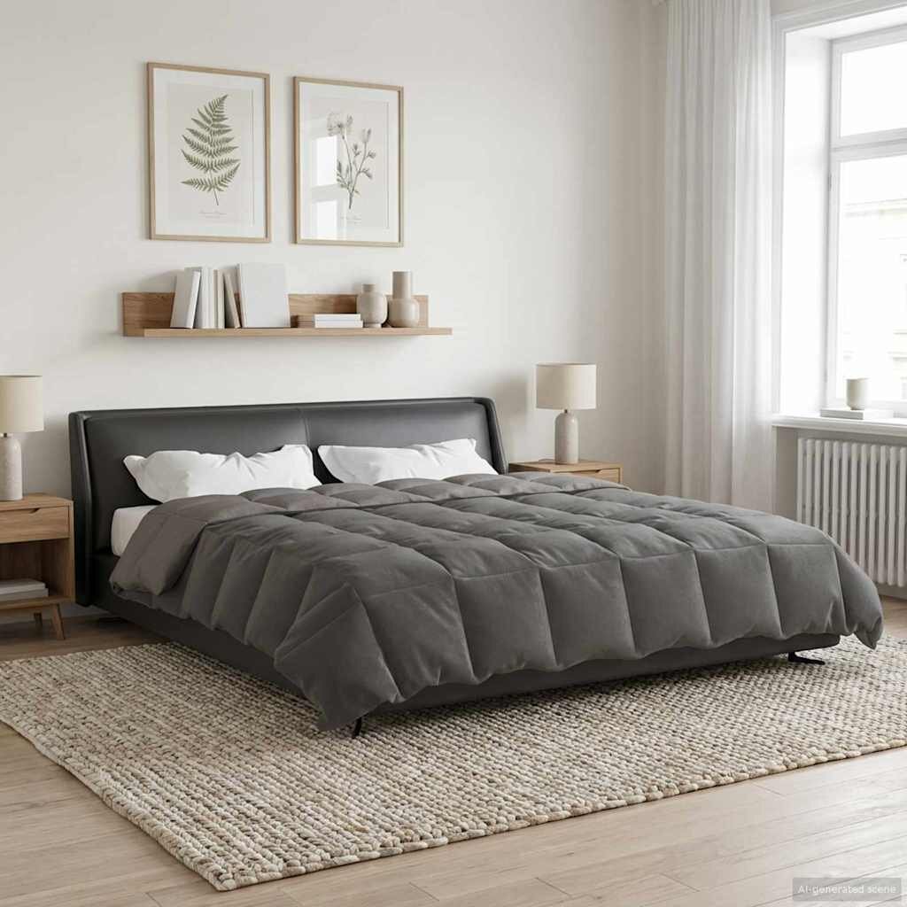 vidaXL Пълно годишно юрганче 220 x 240 cm 4 сезона Светлосиво Дишащo