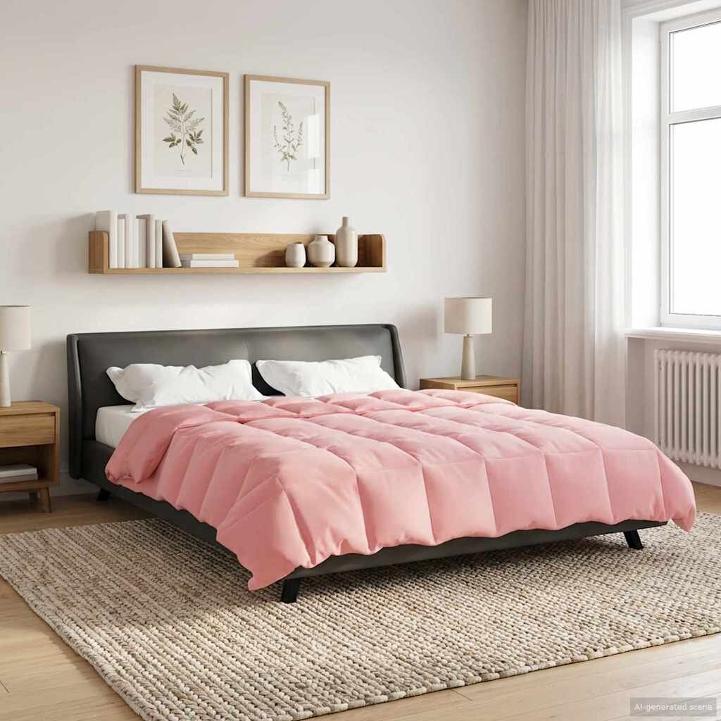 vidaXL Пълно годишно юрганче 220 x 260 cm 4 сезона Розово Дишащo