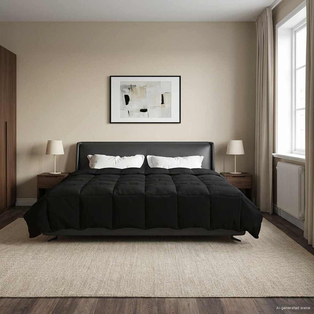 vidaXL Пълно годишно юрганче 240 x 220 cm 4 сезона Черно Дишащo