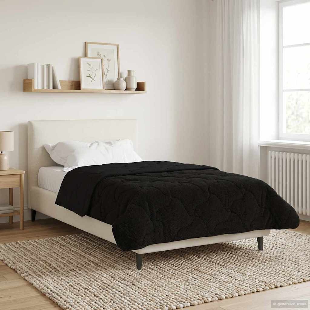 vidaXL Пълно годишно юрганче Патичено Черно 155 x 220 cm