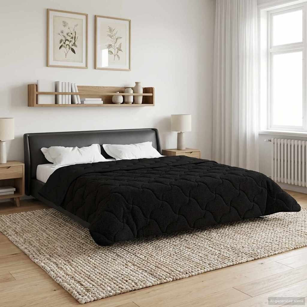 vidaXL Пълно годишно юрганче Патичено Черно 220 x 240 cm