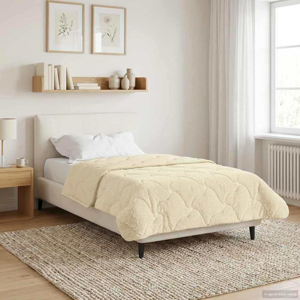vidaXL Пълно годишно юрганче Патичено Крем 140 x 200 cm