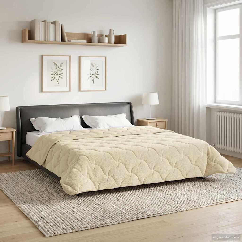 vidaXL Пълно годишно юрганче Патичено Крем 220 x 240 cm